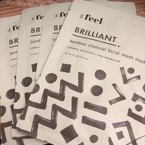 Bamboo charcoal facial sheet mask set of 4